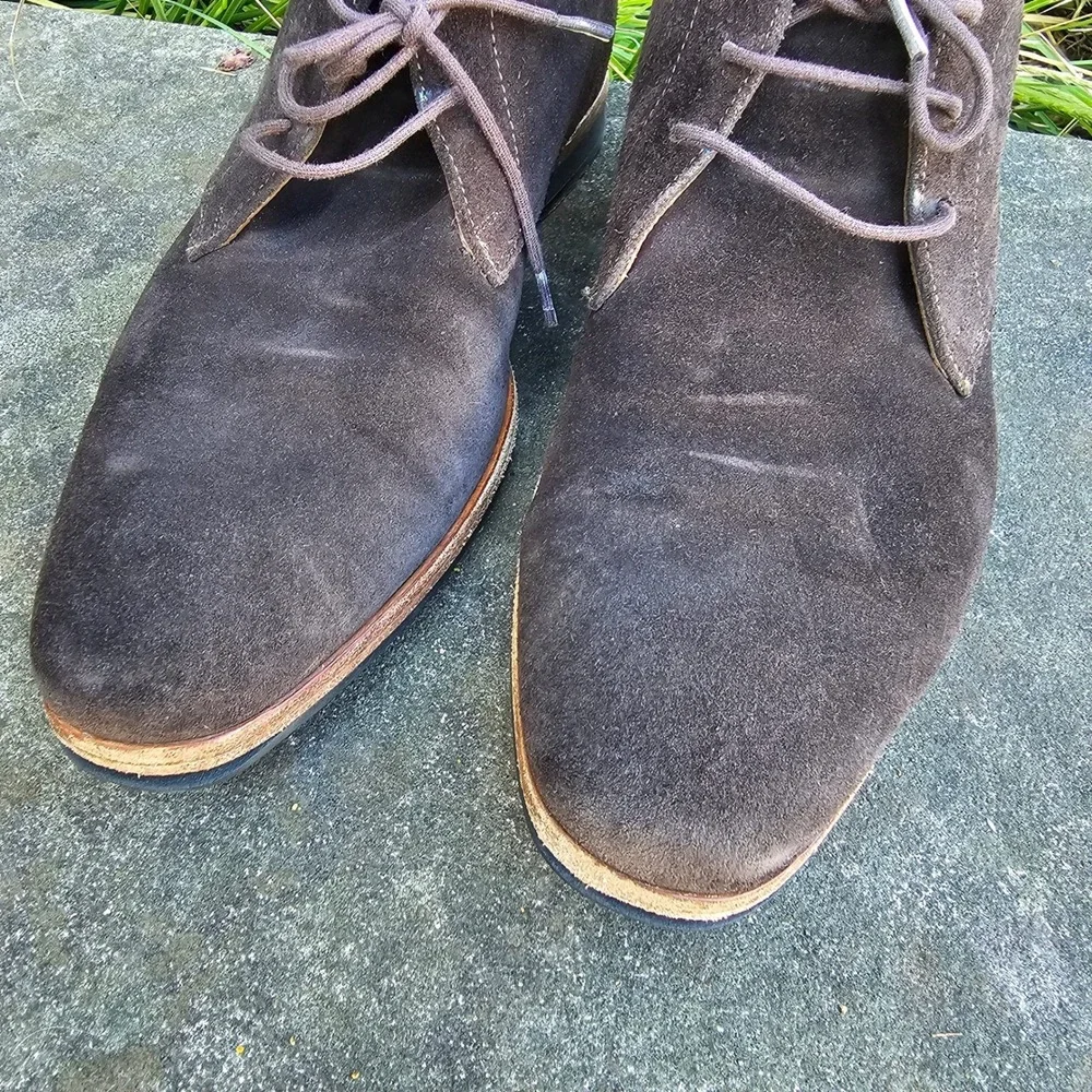Wolf & Shepherd Striker Chukka Chocolate Brown Suede Leather Boots Woman 7 Men 9